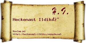 Heckenast Ildikó névjegykártya
